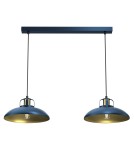 Pendant lamps on a strip - Milagro FELIX NAVY BLUE/GOLD 2xE27 pendant lamp MLP7715 - product 1