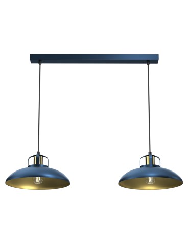 Milagro FELIX NAVY BLUE/GOLD 2xE27 pendant lamp MLP7715