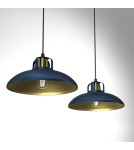 Pendant lamps on a strip - Milagro FELIX NAVY BLUE/GOLD 2xE27 pendant lamp MLP7715 - product 2