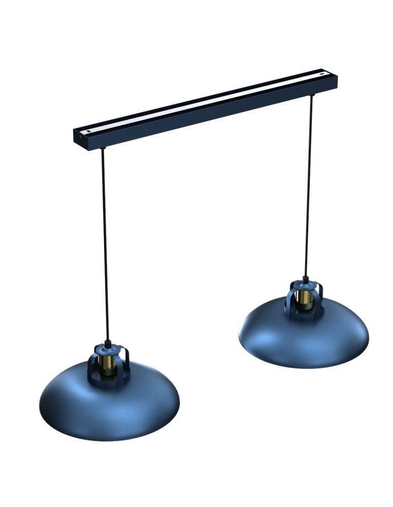 Pendant lamps on a strip - Milagro FELIX NAVY BLUE/GOLD 2xE27 pendant lamp MLP7715 - product kolory-swiatla.pl 5