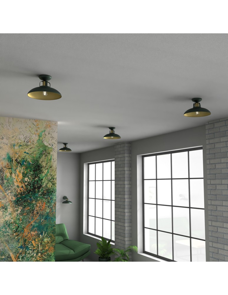 Loft ceiling lamps - industrial - Milagro FELIX GREEN/GOLD 1xE27 MLP7708 ceiling lamp. - product kolory-swiatla.pl 3