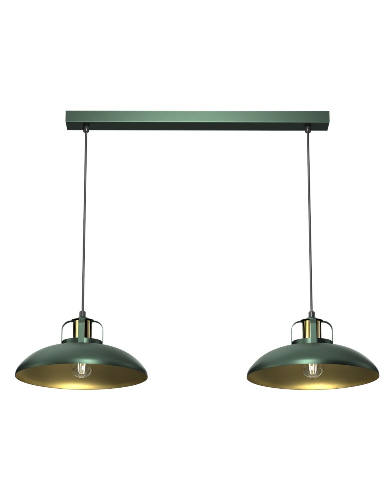 Pendant lamps on a strip - Milagro FELIX GREEN/GOLD 2xE27 pendant lamp MLP7710 - product kolory-swiatla.pl 4