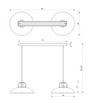 Pendant lamps on a strip - Milagro FELIX GREEN/GOLD 2xE27 pendant lamp MLP7710 - product 6