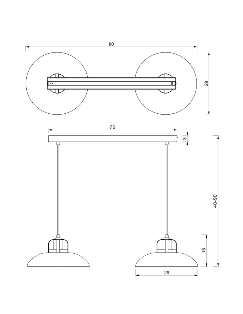 Pendant lamps on a strip - Milagro FELIX GREEN/GOLD 2xE27 pendant lamp MLP7710 - product kolory-swiatla.pl 6