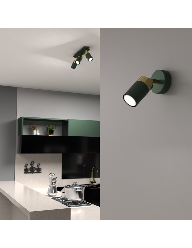 Adjustable wall lamps - Milagro Wall lamp JOKER GREEN/GOLD 1xGU10 MLP7717 - product kolory-swiatla.pl 4
