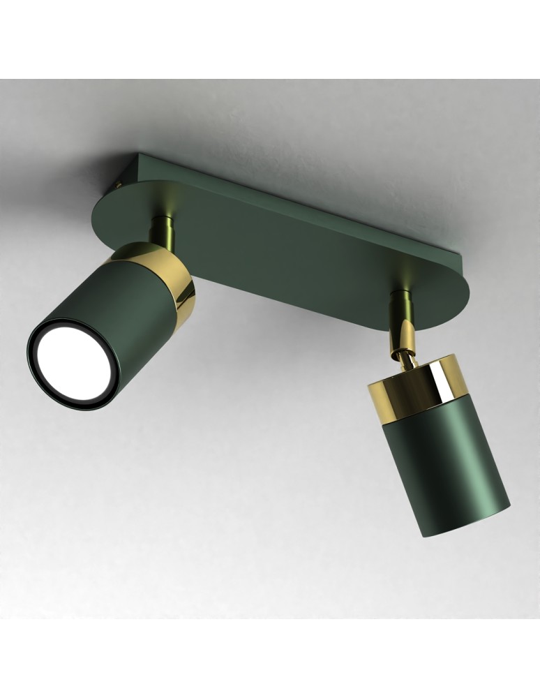 Adjustable ceiling lamps - spots - Milagro JOKER GREEN/GOLD 2xGU10 MLP7718 ceiling lamp. - product kolory-swiatla.pl 2