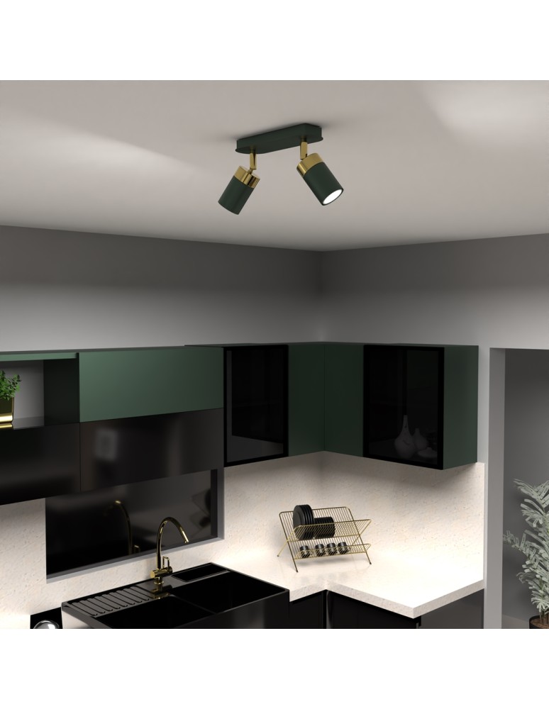 Adjustable ceiling lamps - spots - Milagro JOKER GREEN/GOLD 2xGU10 MLP7718 ceiling lamp. - product kolory-swiatla.pl 4
