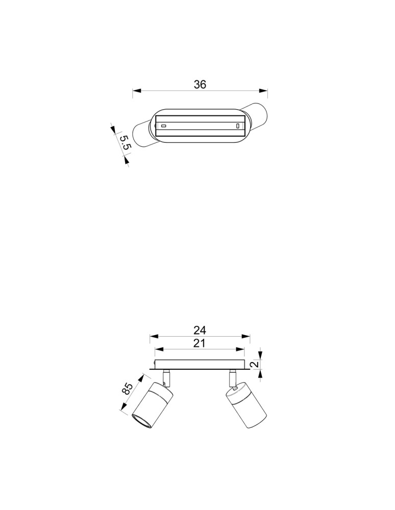 Adjustable ceiling lamps - spots - Milagro JOKER GREEN/GOLD 2xGU10 MLP7718 ceiling lamp. - product kolory-swiatla.pl 7