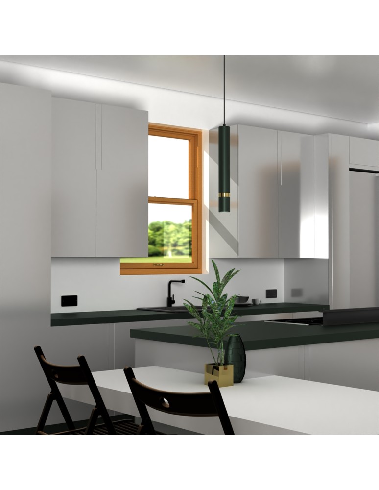 Pendant tube lamps - Milagro JOKER GREEN/GOLD 1xGU10 pendant lamp MLP7720 - product kolory-swiatla.pl 5