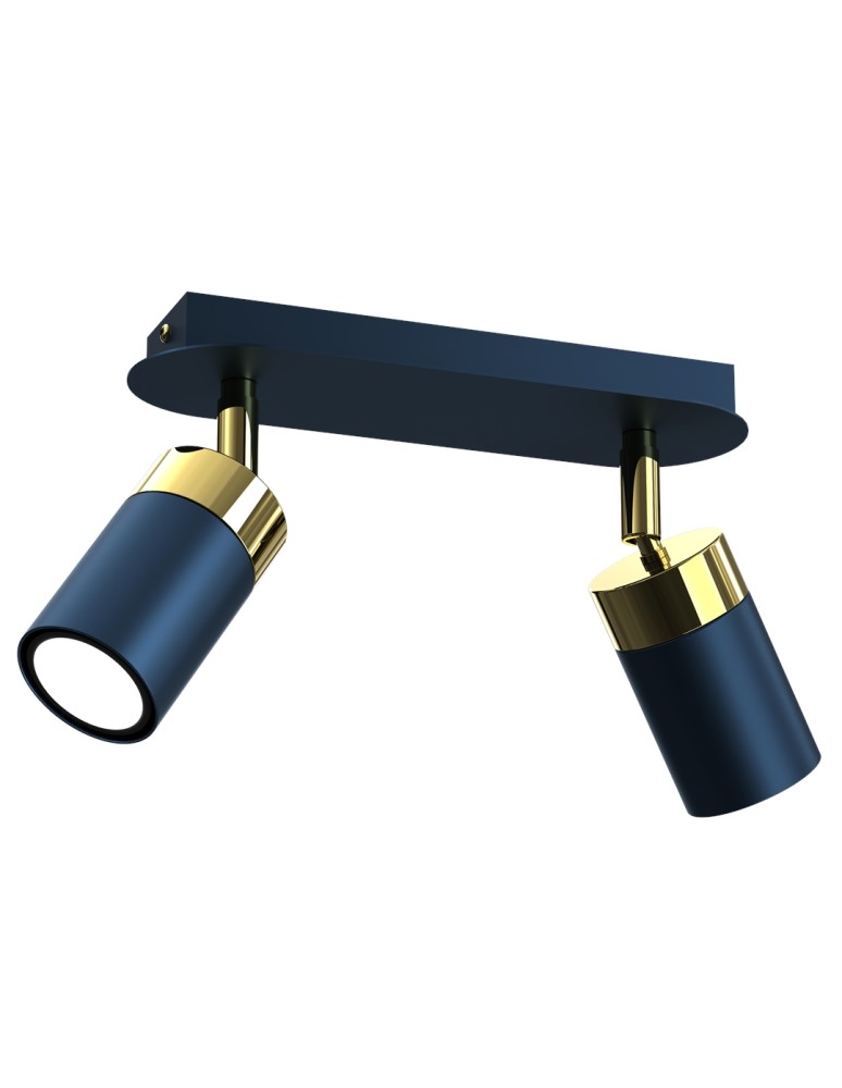 Adjustable ceiling lamps - spots - Milagro JOKER NAVY BLUE/GOLD ceiling lamp 2xGU10 MLP7723. - product kolory-swiatla.pl 5