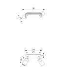 Adjustable ceiling lamps - spots - Milagro JOKER NAVY BLUE/GOLD ceiling lamp 2xGU10 MLP7723. - product 7