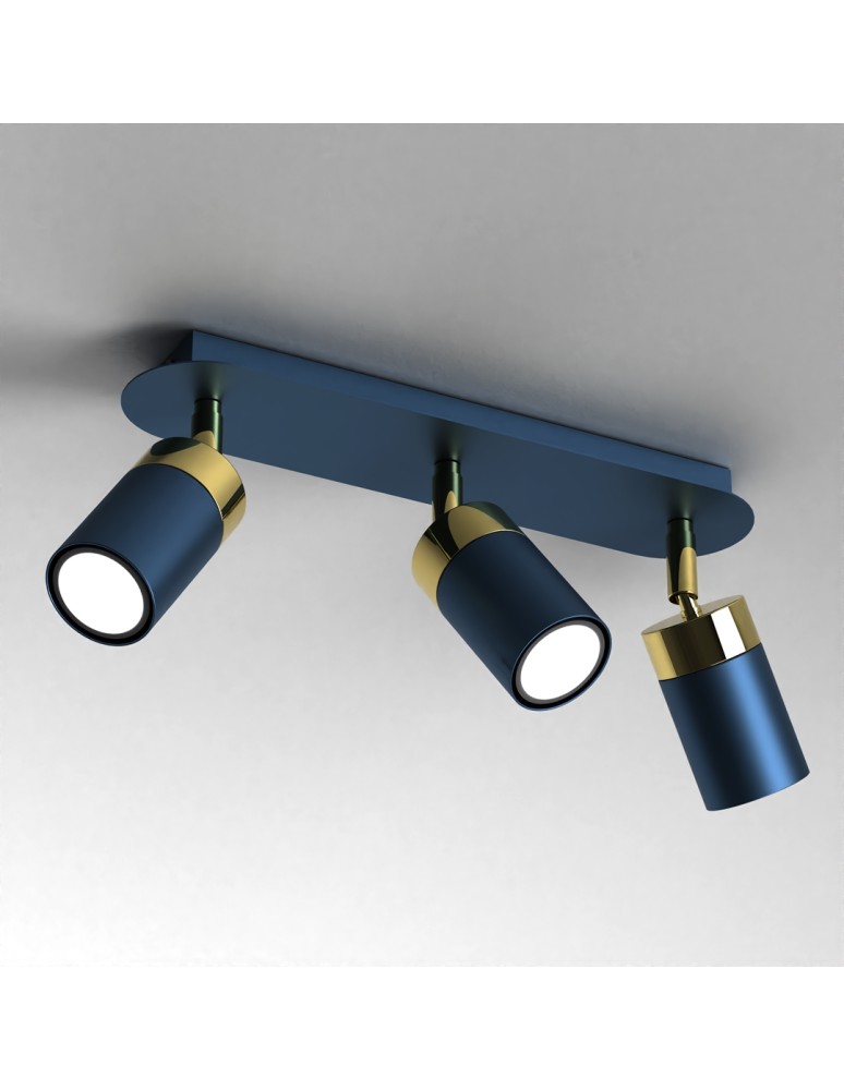 Adjustable ceiling lamps - spots - Milagro JOKER NAVY BLUE/GOLD 3xGU10 MLP7724 ceiling lamp. - product kolory-swiatla.pl 2
