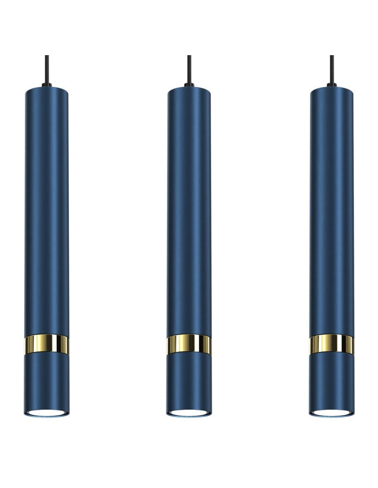 Triple pendant lamps - Milagro JOKER NAVY BLUE/GOLD pendant lamp 3xGU10 MLP7726. - product kolory-swiatla.pl 4