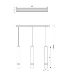 Triple pendant lamps - Milagro JOKER NAVY BLUE/GOLD pendant lamp 3xGU10 MLP7726. - product 6