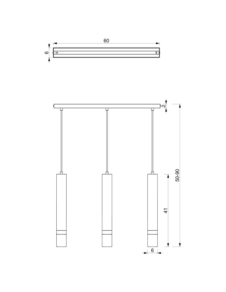 Triple pendant lamps - Milagro JOKER NAVY BLUE/GOLD pendant lamp 3xGU10 MLP7726. - product kolory-swiatla.pl 6