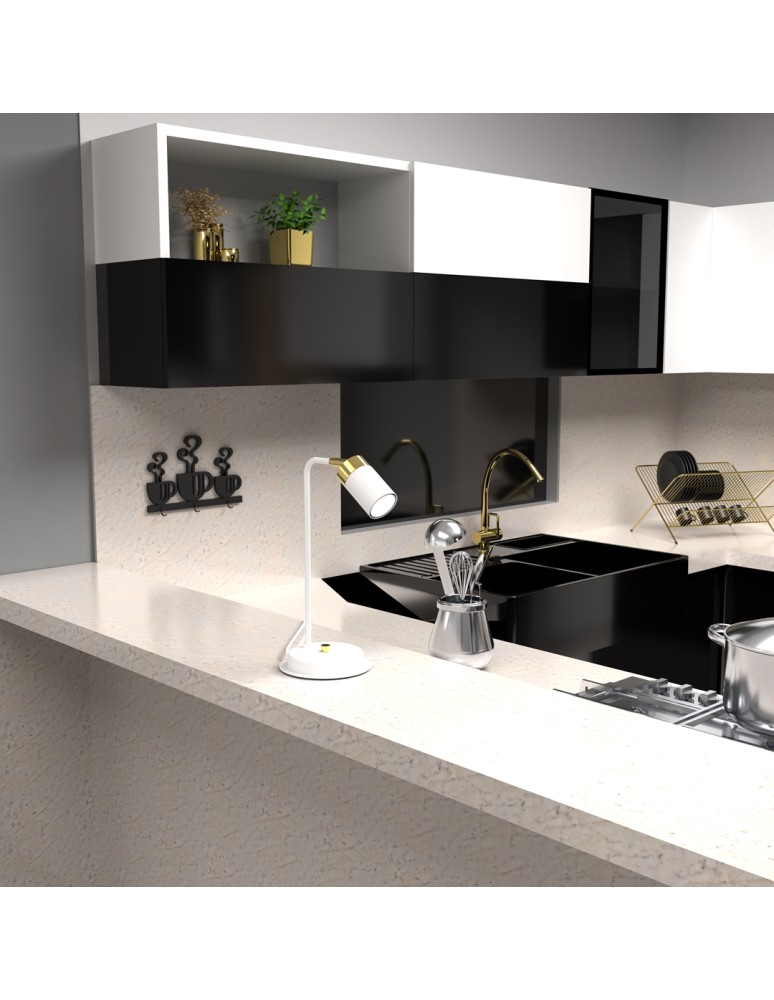 Desk lamps - Milagro JOKER WHITE/GOLD bedside lamp 1xGU10 MLP7536 - product kolory-swiatla.pl 4