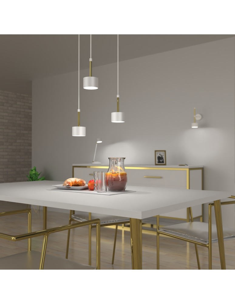 Milagro Lampa wisząca ARENA WHITE/GOLD 3xGX53 MLP7756