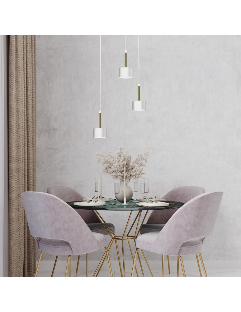 Milagro Lampa wisząca ARENA WHITE/GOLD 3xGX53 MLP7756