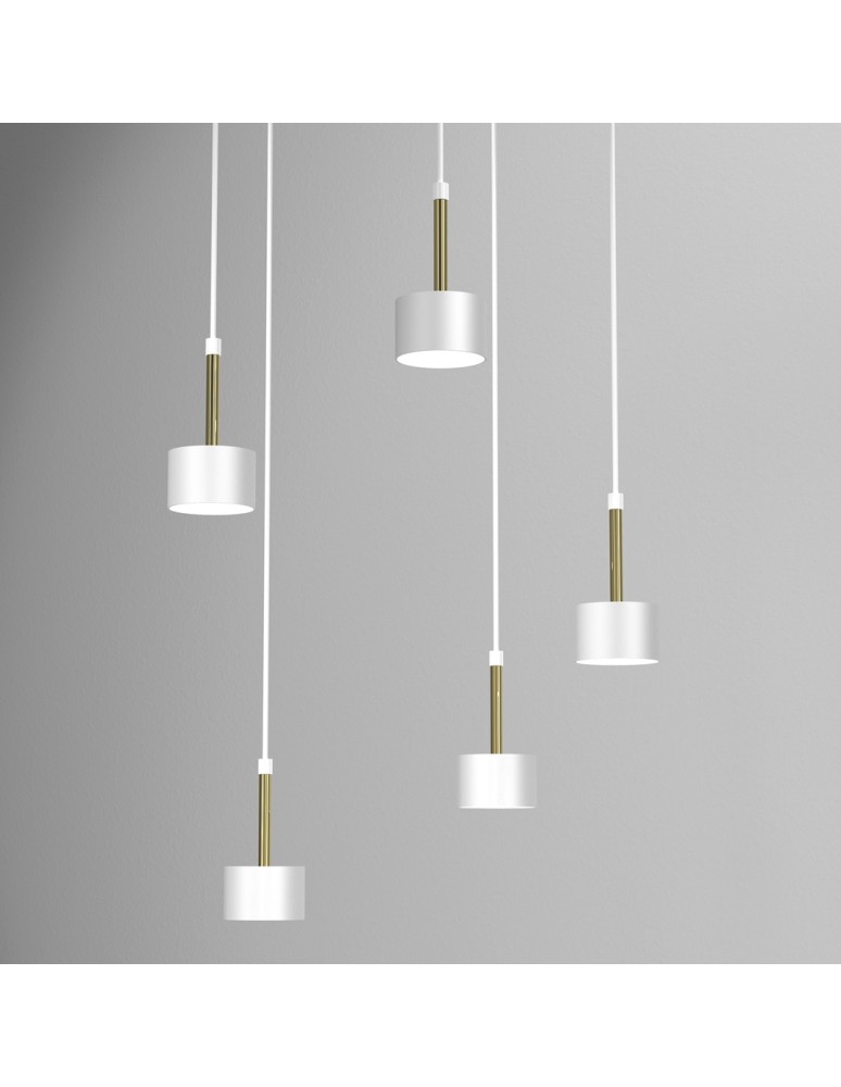 Milagro Lampa wisząca ARENA WHITE/GOLD 5xGX53 MLP7757