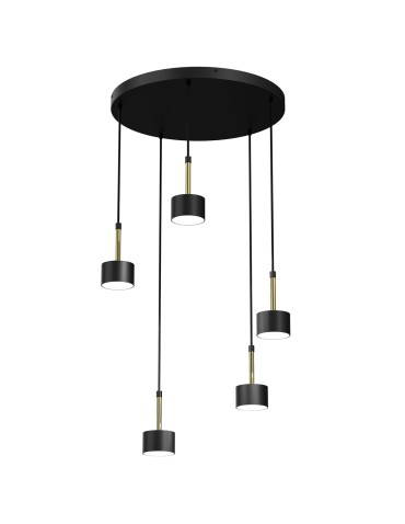 Milagro ARENA BLACK/GOLD pendant lamp 5xGX53 MLP7763