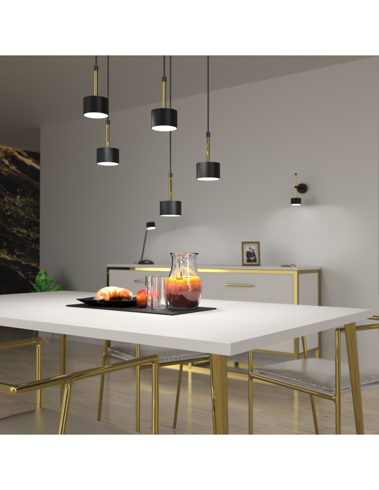 Milagro Lampa wisząca ARENA BLACK/GOLD 5xGX53 MLP7763