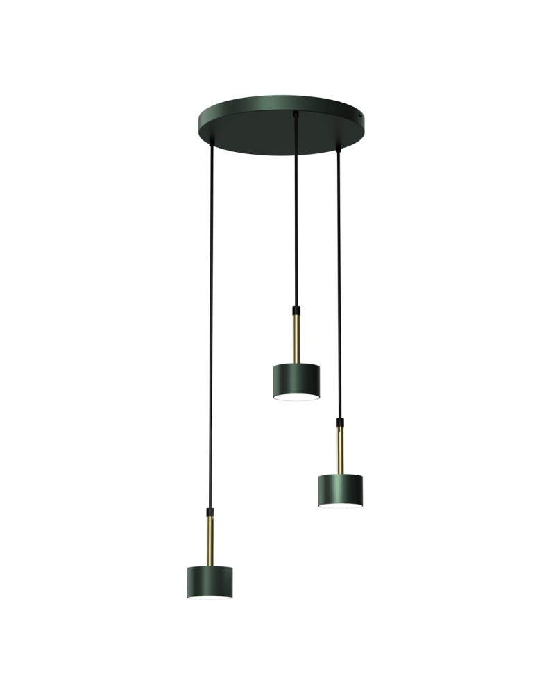 Triple pendant lamps - Milagro ARENA GREEN/GOLD 3xGX53 pendant lamp MLP7768 - product kolory-swiatla.pl 1