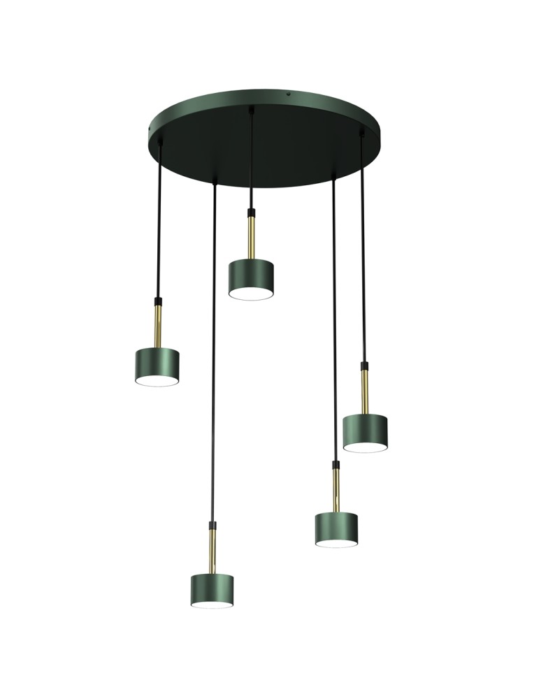 5 point pendant lamps - Milagro ARENA GREEN/GOLD pendant lamp 5xGX53 MLP7769 - product kolory-swiatla.pl 1