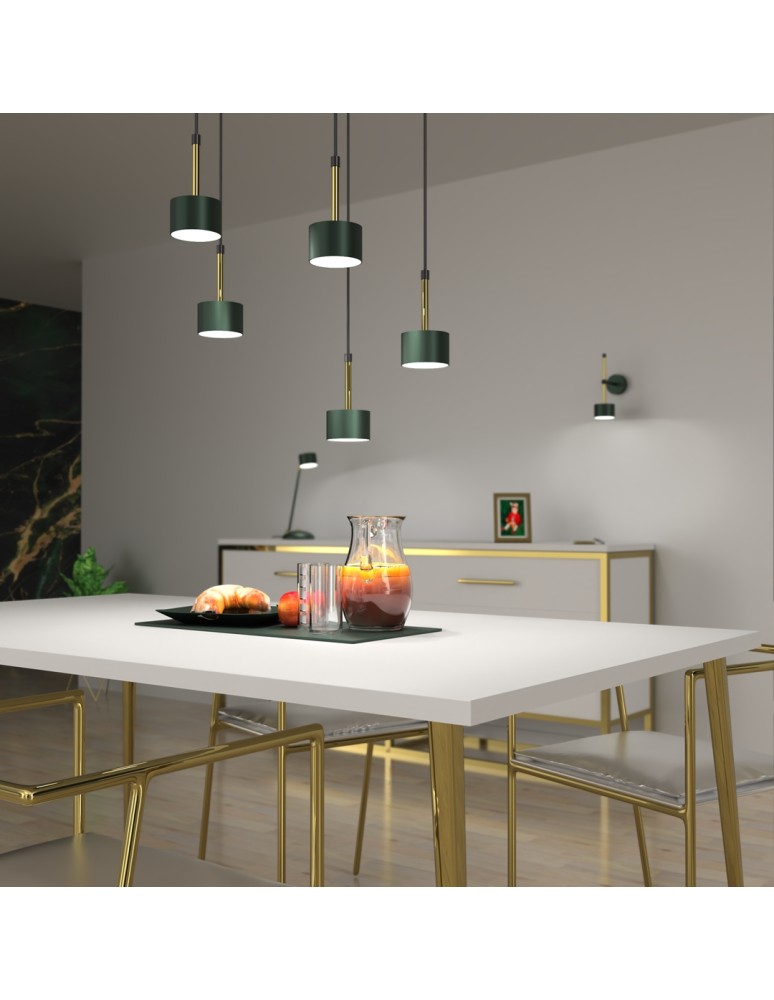 5 point pendant lamps - Milagro ARENA GREEN/GOLD pendant lamp 5xGX53 MLP7769 - product kolory-swiatla.pl 4