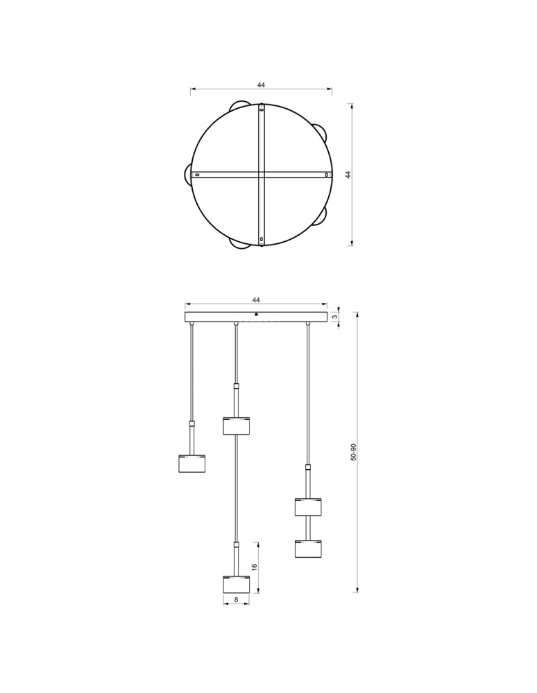 5 point pendant lamps - Milagro ARENA GREEN/GOLD pendant lamp 5xGX53 MLP7769 - product kolory-swiatla.pl 5