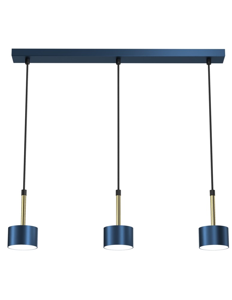 Blue pendant lamps - Milagro ARENA BLUE/GOLD pendant lamp 3xGX53 MLP7773 - product kolory-swiatla.pl 1
