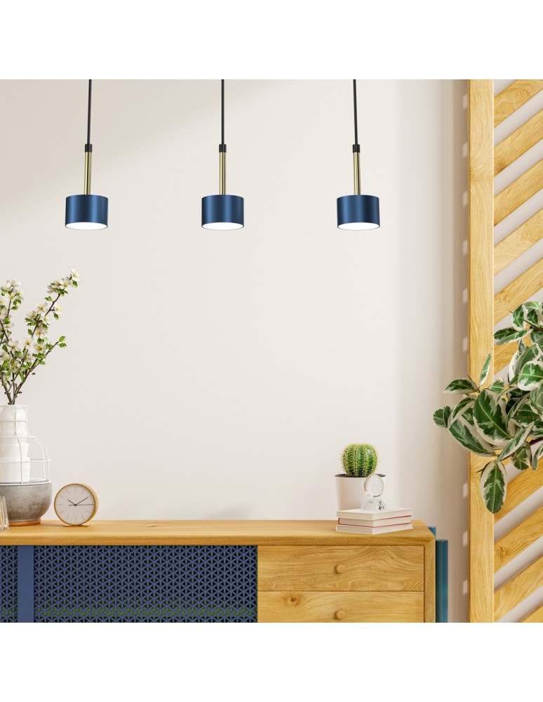 Blue pendant lamps - Milagro ARENA BLUE/GOLD pendant lamp 3xGX53 MLP7773 - product kolory-swiatla.pl 8