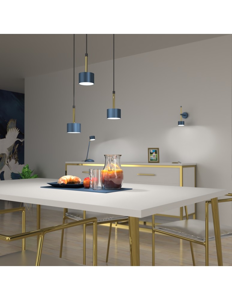 Blue pendant lamps - Milagro ARENA BLUE/GOLD 3xGX53 pendant lamp MLP7774 - product kolory-swiatla.pl 4