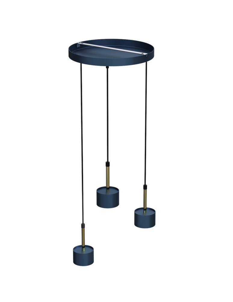 Blue pendant lamps - Milagro ARENA BLUE/GOLD 3xGX53 pendant lamp MLP7774 - product kolory-swiatla.pl 7