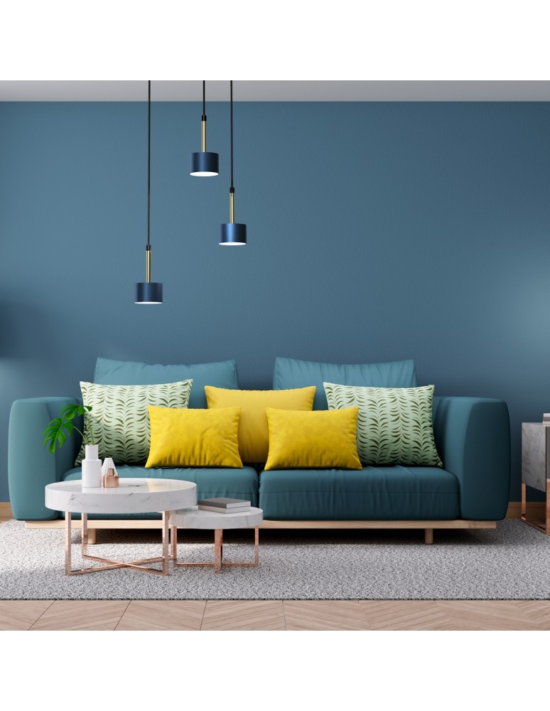 Blue pendant lamps - Milagro ARENA BLUE/GOLD 3xGX53 pendant lamp MLP7774 - product kolory-swiatla.pl 8