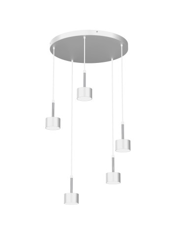 Milagro ARENA WHITE/SILVER pendant lamp 5xGX53 MLP7781