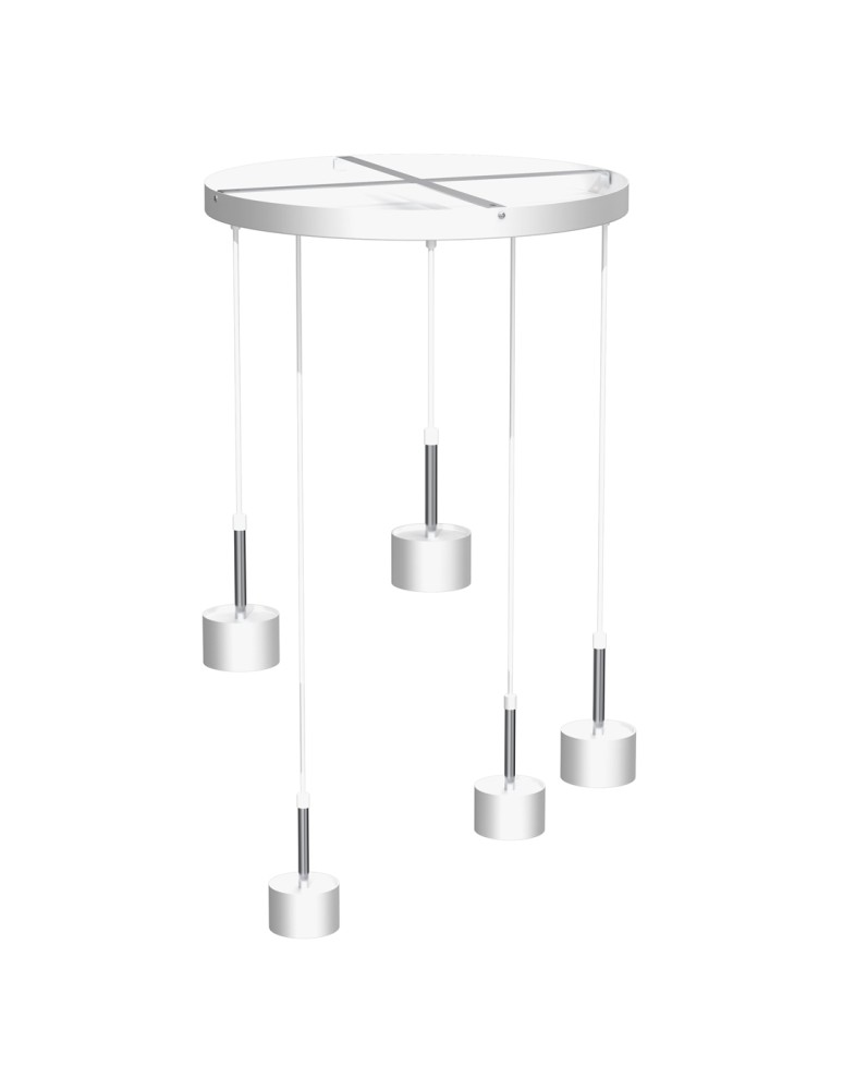 Milagro Lampa wisząca ARENA WHITE/SILVER 5xGX53 MLP7781