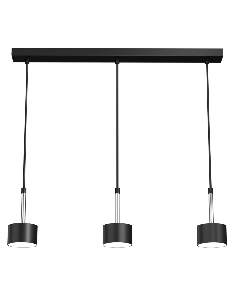 Pendant lamps on a strip - Milagro ARENA BLACK/SILVER pendant lamp 3xGX53 MLP7785 - product kolory-swiatla.pl 1