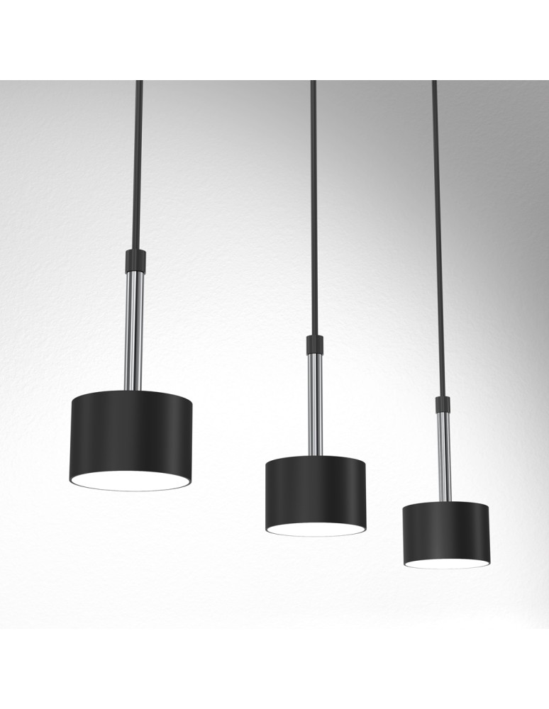 Pendant lamps on a strip - Milagro ARENA BLACK/SILVER pendant lamp 3xGX53 MLP7785 - product kolory-swiatla.pl 2
