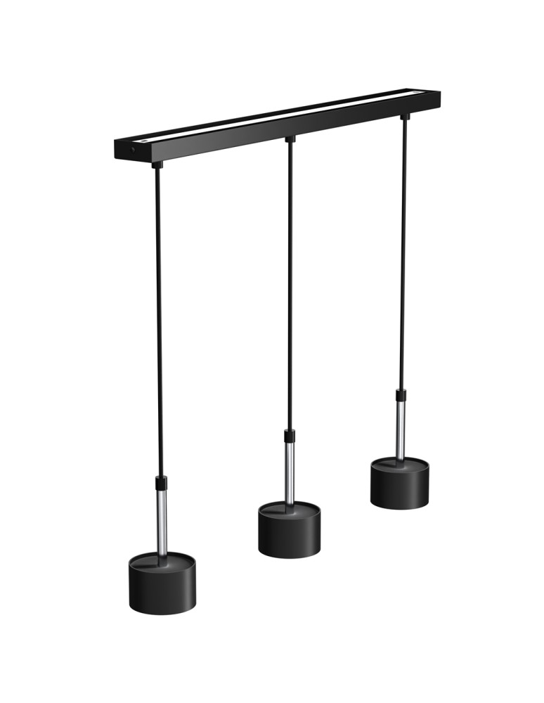 Pendant lamps on a strip - Milagro ARENA BLACK/SILVER pendant lamp 3xGX53 MLP7785 - product kolory-swiatla.pl 3