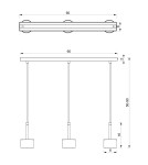 Pendant lamps on a strip - Milagro ARENA BLACK/SILVER pendant lamp 3xGX53 MLP7785 - product 5