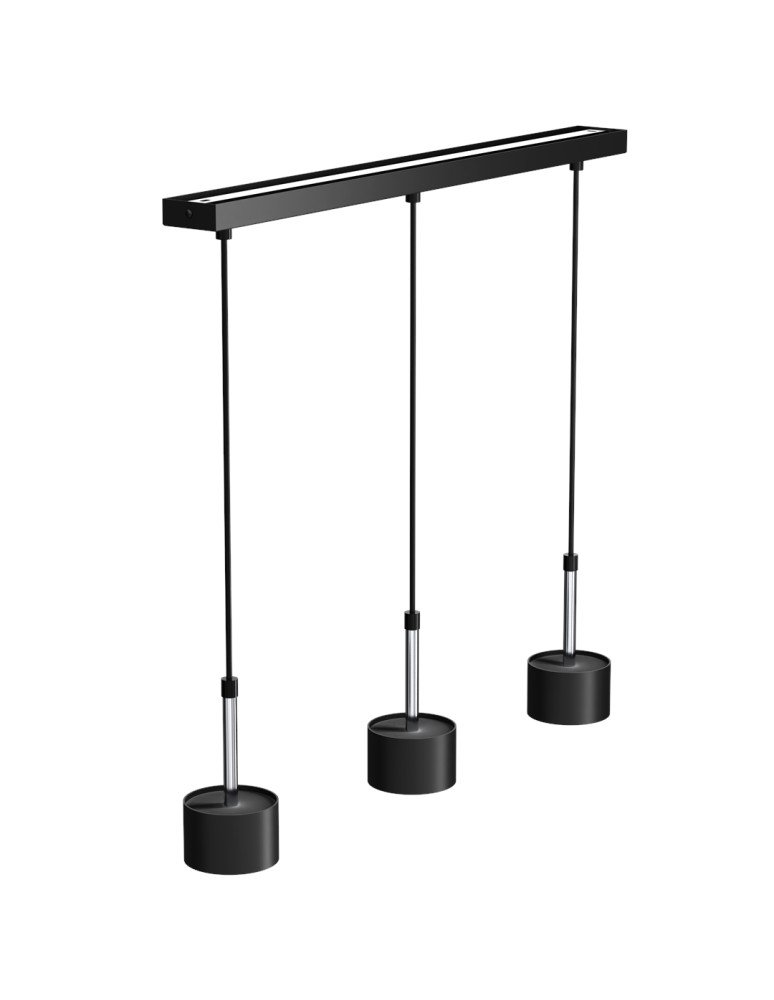 Pendant lamps on a strip - Milagro ARENA BLACK/SILVER pendant lamp 3xGX53 MLP7785 - product kolory-swiatla.pl 7