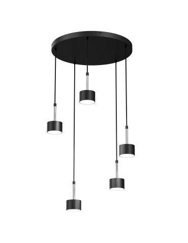 Milagro ARENA BLACK/SILVER pendant lamp 5xGX53 MLP7787