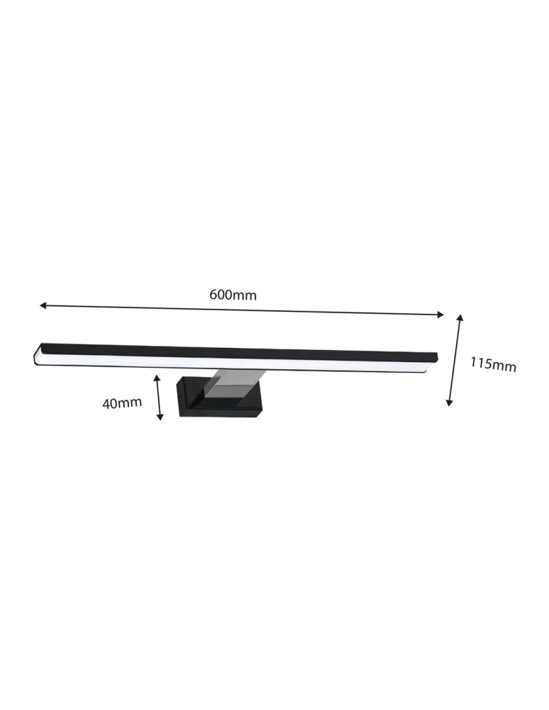 Bathroom wall lamps - Milagro Wall lamp SHINE BLACK/CHROME 60cm 13.8W LED ML7883 - product kolory-swiatla.pl 4