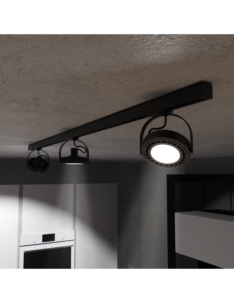 Ready-made rail kits - Milagro 3xLugar (AR111-GU10) track set + Guide 1.5m - Black ML7912 - product kolory-swiatla.pl 8