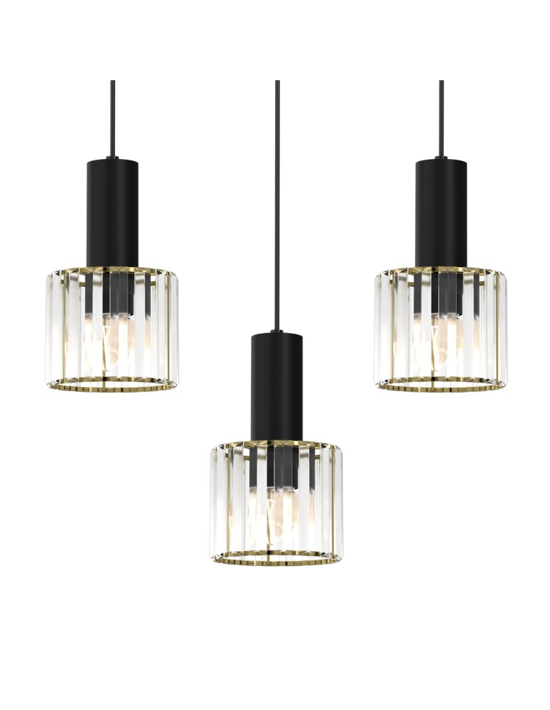 Pendant lamps on a strip - Milagro CRISTAL 3xE27 pendant lamp MLP8361 - product kolory-swiatla.pl 2