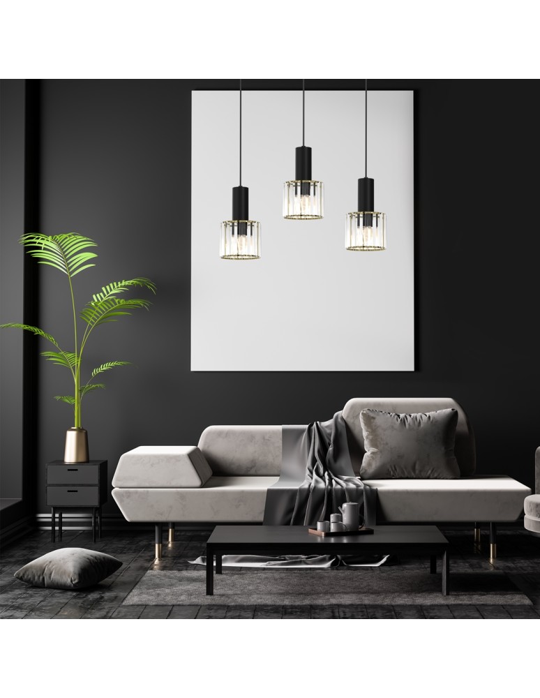 Pendant lamps on a strip - Milagro CRISTAL 3xE27 pendant lamp MLP8361 - product kolory-swiatla.pl 5