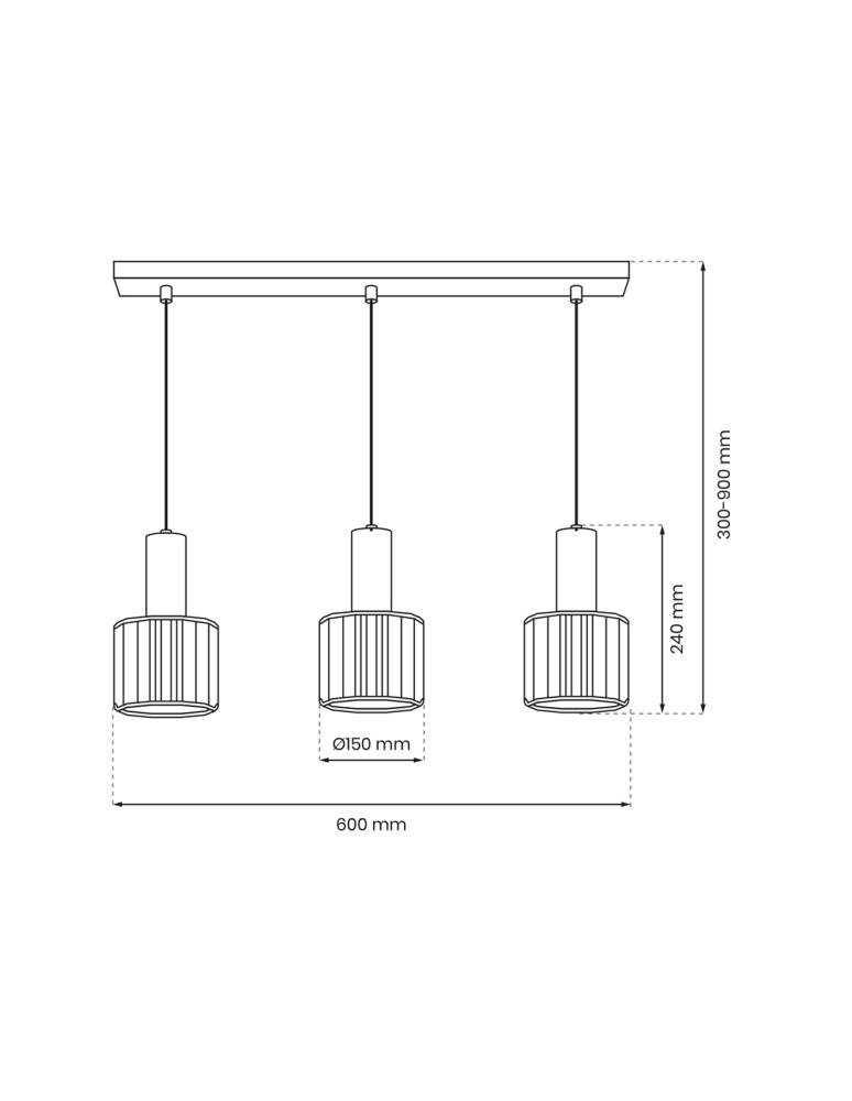 Pendant lamps on a strip - Milagro CRISTAL 3xE27 pendant lamp MLP8361 - product kolory-swiatla.pl 6
