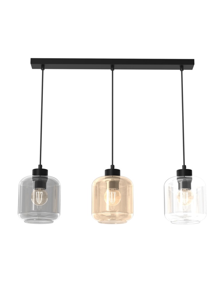 Pendant lamps on a strip - Milagro SOMBRA MIX 3xE27 pendant lamp MLP8368 - product kolory-swiatla.pl 1