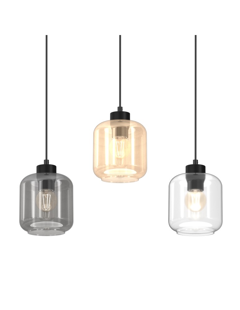Pendant lamps on a strip - Milagro SOMBRA MIX 3xE27 pendant lamp MLP8368 - product kolory-swiatla.pl 2