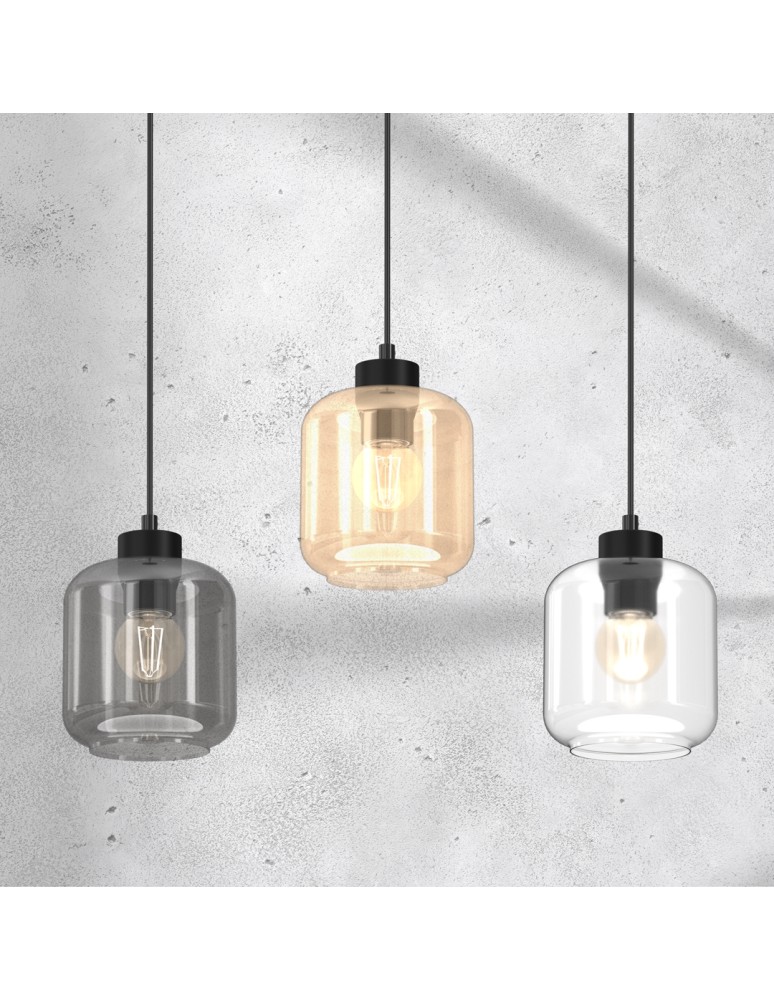 Pendant lamps on a strip - Milagro SOMBRA MIX 3xE27 pendant lamp MLP8368 - product kolory-swiatla.pl 3
